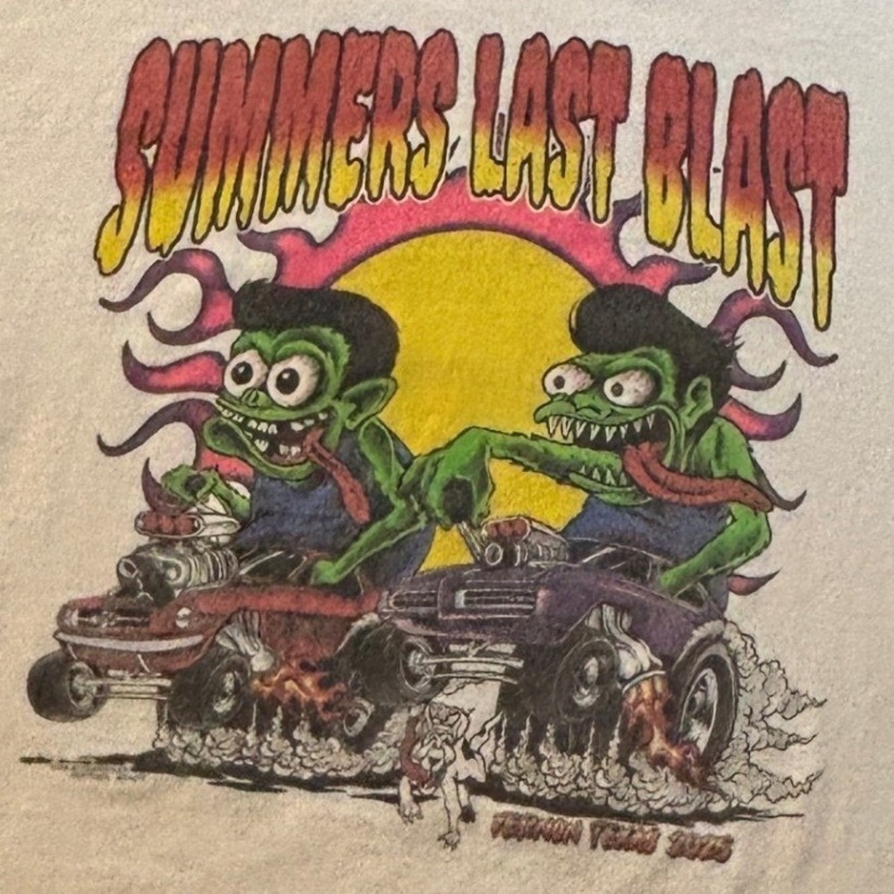 VTG Y2K Summers Last Blast 2005 Car Show Hot Rod T Shirt Mens XL Ed Roth